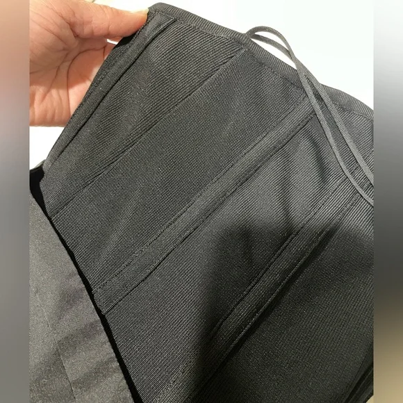 Alice + Olivia Black Strapless Corset Style Mini Dress Party LBD Size S - Picture 9 of 12